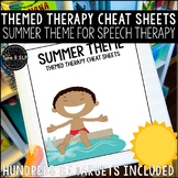Summer Themed Word Lists | Themed Cheat Sheets for Speech Therapy