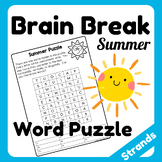 Summer Themed Word Puzzle Brain Break