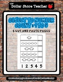 Summer Time - Count to 5 Cut & Paste Worksheets - 5 pages *sp