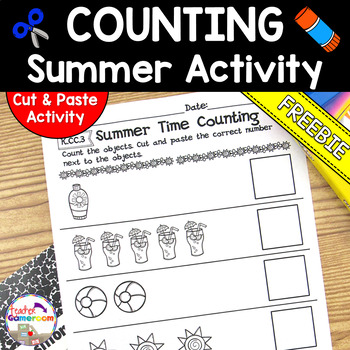 Preview of Freebie - Summer Time Counting Cut and Paste Activity