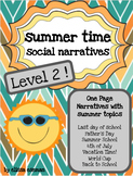 Summer Time Social Stories/Narratives LEVEL 2
