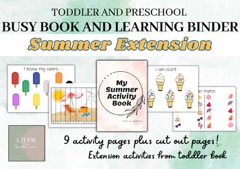 Preview of Summer Toddler and Preschool Activity Book, Busy Book, Morning Menu. PreK-Kinder