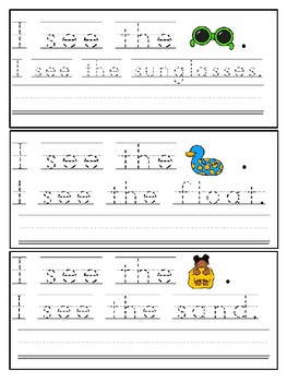 summer trace write sight word sentences by karlys kinders tpt