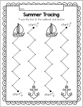 summer tracing worksheets preschool writing activities trace fine motor