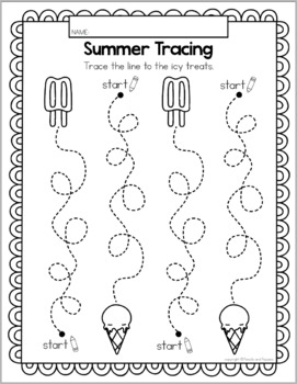 summer tracing worksheets preschool writing activities trace fine motor
