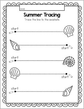 summer tracing worksheets preschool writing activities trace fine motor