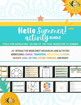 Preview of Summer Transition Activity Bundle | 60+ pages | Social Emotional Learning Wkshts