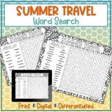 FREE Summer Travel Word Search Puzzle Activity | End of the Year