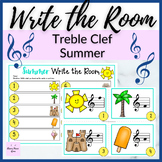 Summer Treble Clef Write the Room for Elementary Music Lessons
