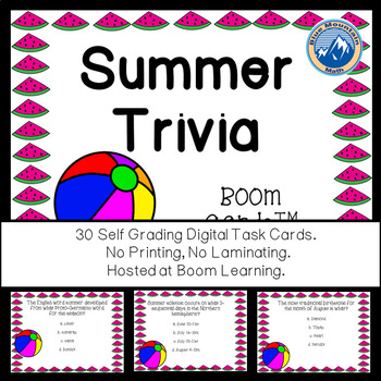 Summer Trivia Boom Cards Digital Task Cards By Blue Mountain Math