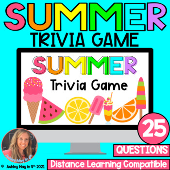 Preview of Summer Trivia Game End of the Year Activity