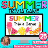Summer Trivia Game End of the Year Activity