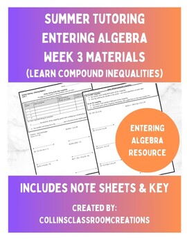 Preview of Summer Tutoring - Entering Algebra (Week 3)