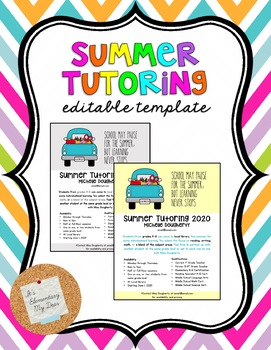 Preview of Summer Tutoring Flyer *EDITABLE