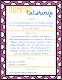 Summer Tutoring Flyer (editable)