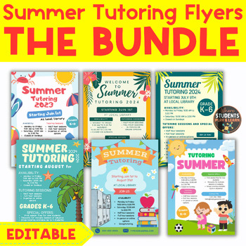 Preview of Summer Tutoring Flyers.. Editable