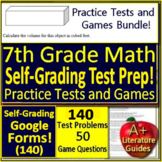 7th Grade Math Test Prep - Printable, Self-Grading Google 