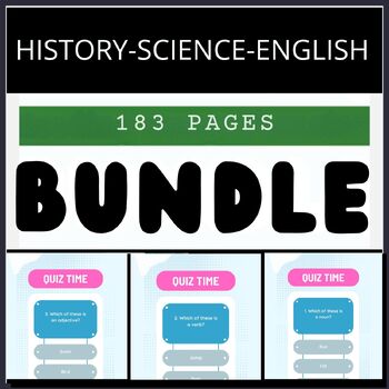 Preview of Summer Ultimate Trivia Quiz Bundle 4th Graders - English, History, & Science!