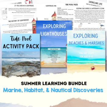 Preview of Summer Unit Study: Beaches, Marshes, Lighthouses, & Tide Pools