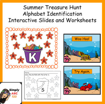 Preview of Summer Uppercase Letter Sort Digital Resource with Assessment Worksheets