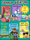 Summer Vacation Clip Art Collection - 4 Download Bundle by