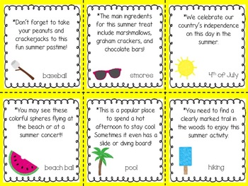 Summer Vacation/End of Year Bingo Game by JB Creations | TpT