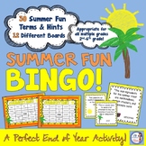 Summer Vacation/End of Year Bingo Game
