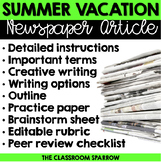 Summer Vacation Newspaper Article (Back to school/First da