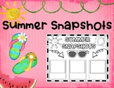 Summer Vacation Snapshots Back to School Pair and Share Activity