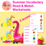 Summer Vacation Vocabulary Differentiated Read and Match W