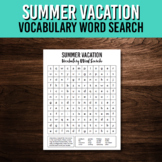 Summer Vacation Vocabulary Word Search | June and July Pri