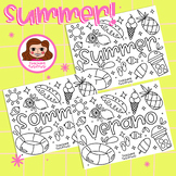 Summer/Verano Coloring Page (by TeachingTutifruti)