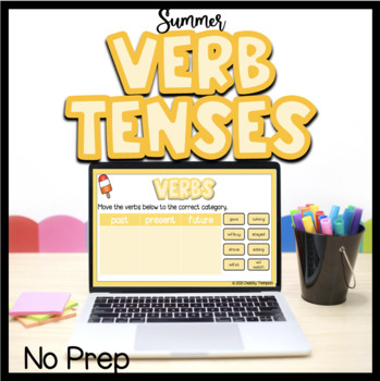 Preview of Summer Verb Tenses Lesson and Activity - No PREP