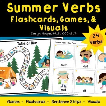 Summer Verbs Flashcards Games Visuals Verb Tenses Regular