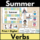 Summer Verbs Grammar Unit Activities with Past Present & F