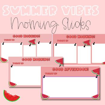 Preview of Summer Vibes Morning Slide | Google Slides