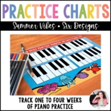 Summer Vibes Piano Practice Challenge Charts for Piano Lessons