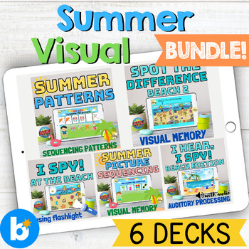 Preview of Summer Visual Boom Cards Bundle