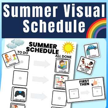 Preview of Summer Visual Schedule Autism Visual Supports for Home