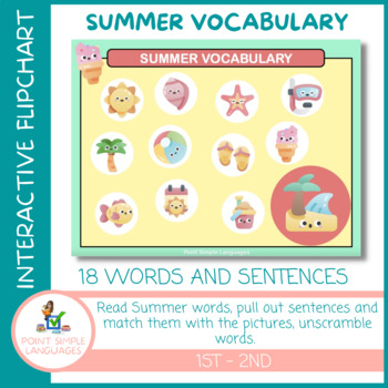 Preview of Summer Vocabulary (ActivInspire Flipchart)