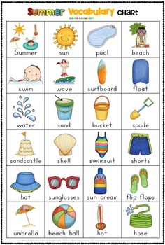 Summer Vocabulary Chart Freebie by Clever Classroom | TpT