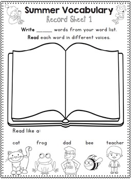 summer vocabulary chart freebie by clever classroom tpt