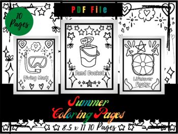 summer vocabulary coloring pages for kids summer coloring sheets pdf printable