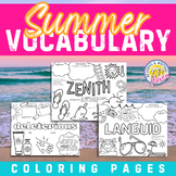 Summer Vocabulary Coloring Pages: Seasonal Language Activity
