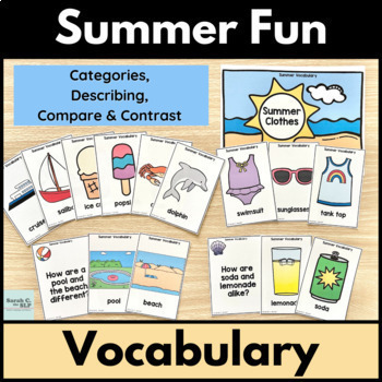 Summer Vocabulary Digital Slides and Printable Activities BUNDLE