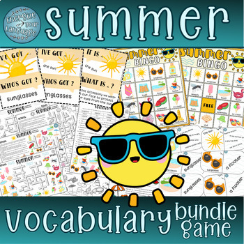 Preview of Summer Season Vocabulary Games BUNDLE