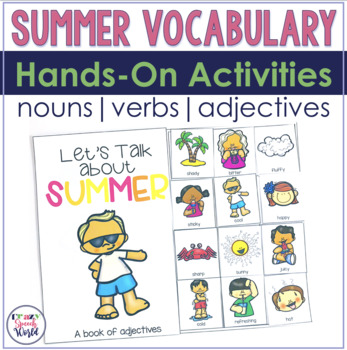 Preview of Summer Vocabulary Hands On Activities with Interactive Books and Sensory Bins