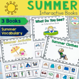 Summer Vocabulary Interactive Books for Speech Therapy and