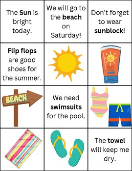 Summer Vocabulary Memory Game (36 cards) by Where the Multilingual Grows