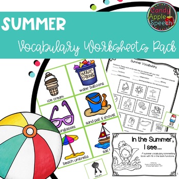 summer vocabulary worksheets by candy apple speech tpt